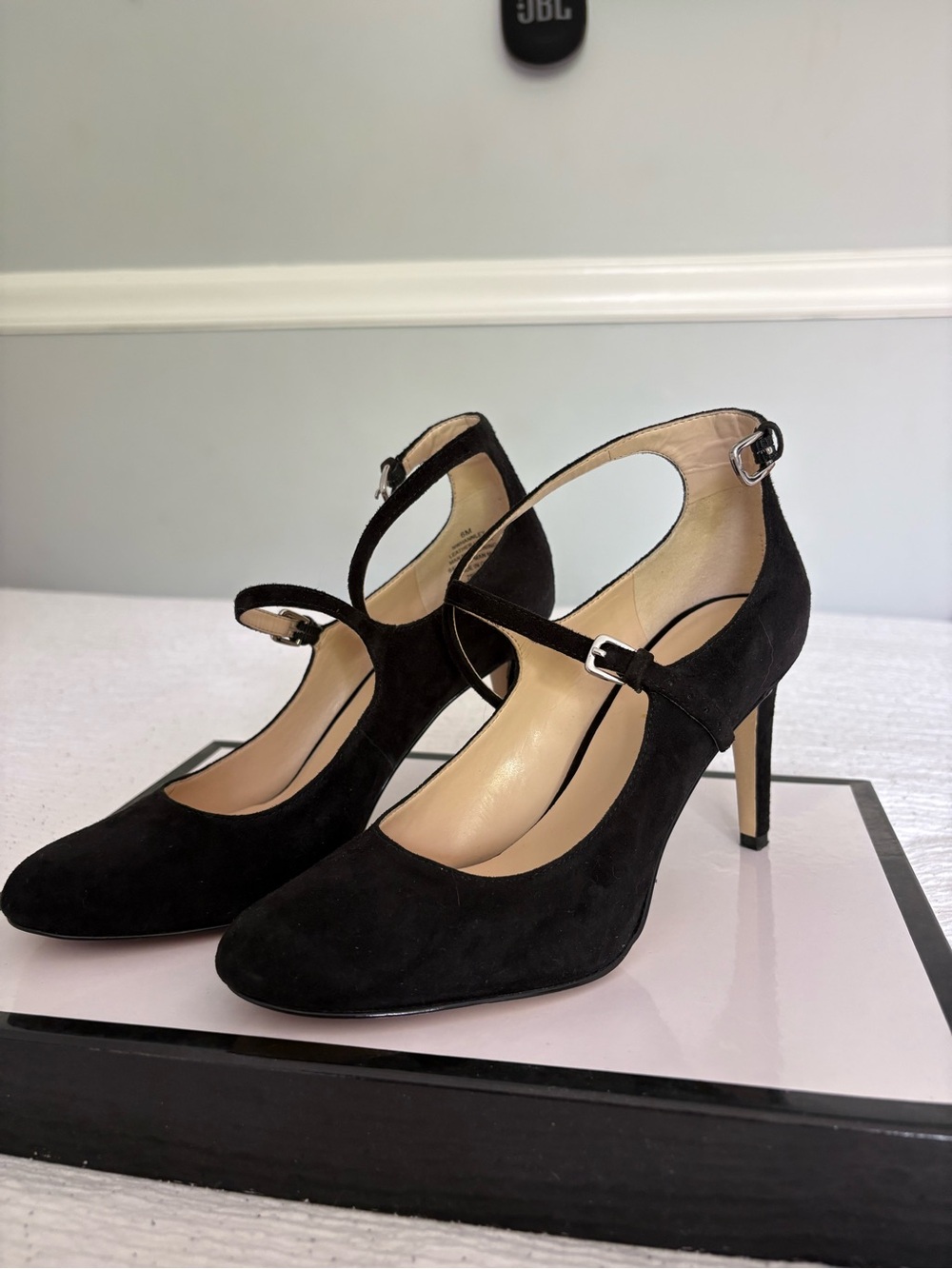 Nine West Black Suede Mary Jane Pumps